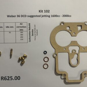 Kit 102 Weber 36 DCD 1600cc - 2000cc