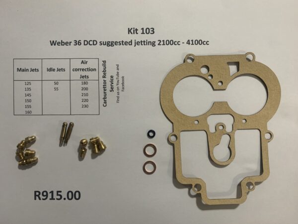 Kit 103 Weber 36 DCD 2100cc-4100cc