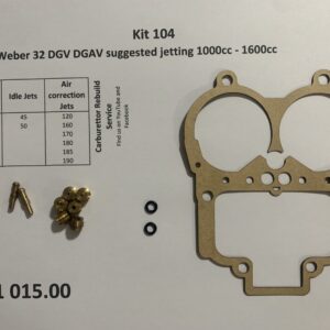 Kit 104 Weber 32 DGV DGAV 1000cc - 1600cc