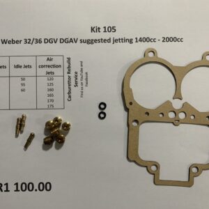 Kit 105 Weber 32 36 DGV DGAV 1400cc - 2000cc