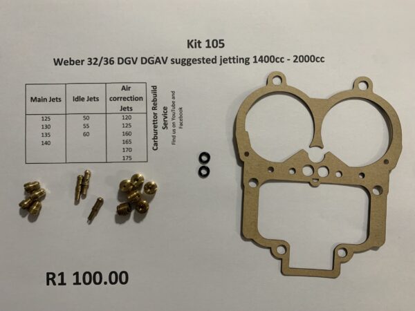 Kit 105 Weber 32 36 DGV DGAV 1400cc - 2000cc