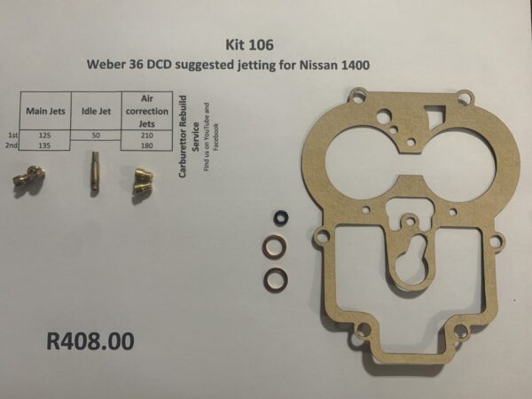 Kit 106 Weber 36 DCD for Nissan 1400