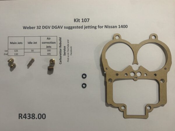 Kit 107 Weber 32 DGV DGAV for Nissan 1400