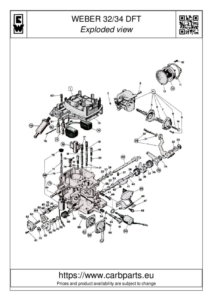 thumbnail of WEBER 32-34 DFT parts list