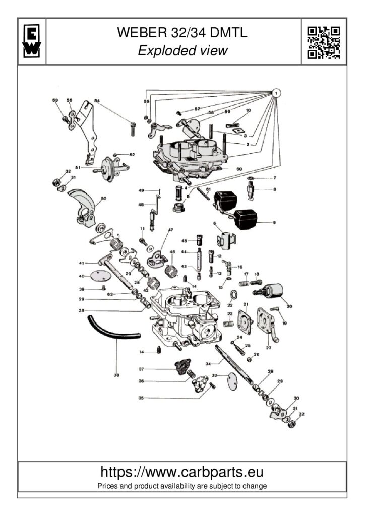 thumbnail of WEBER 32-34 DMTL parts list