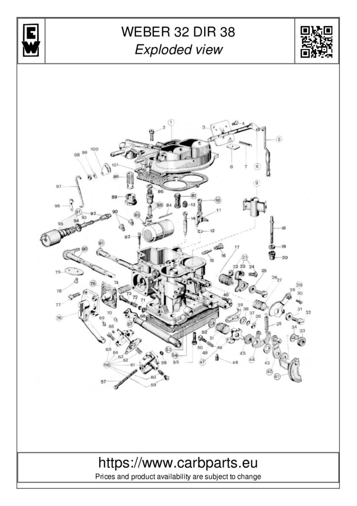 thumbnail of WEBER 32 DIR parts list