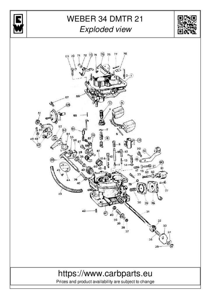 thumbnail of WEBER 34 DMTR parts list