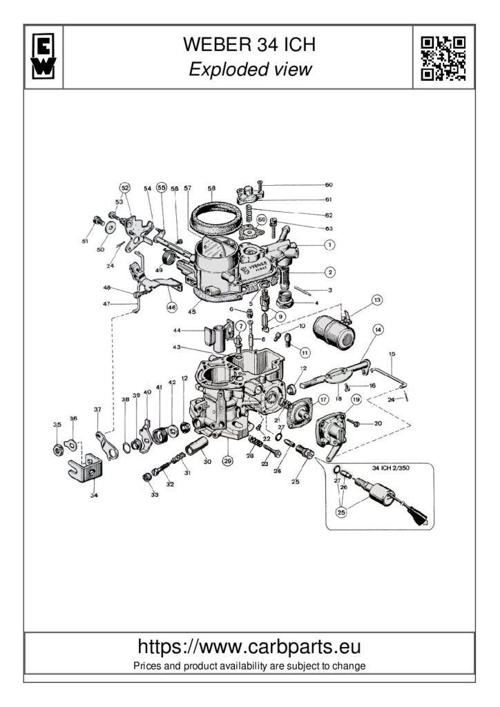 thumbnail of WEBER 34 ICH parts list