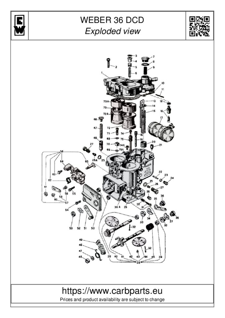 thumbnail of WEBER 36 DCD parts list