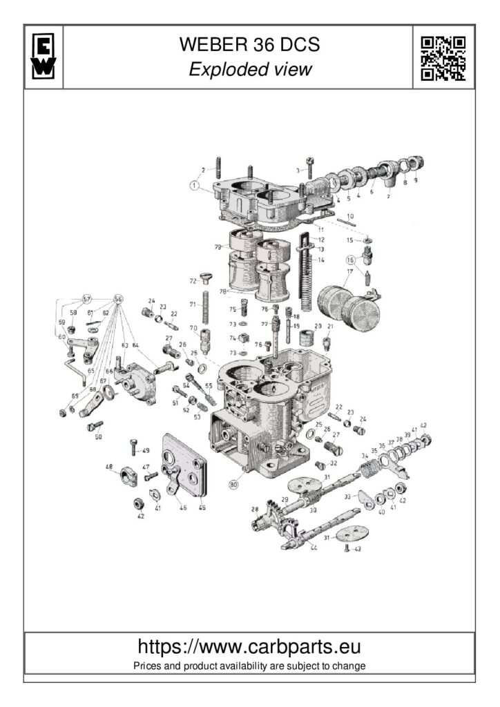 thumbnail of WEBER 36 DCS parts list