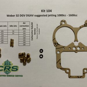 Kit 104 Weber 32 DGV DGAV 1000cc - 1600cc