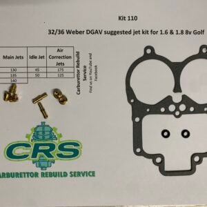 Jet Kit 110 Weber 32/36 DGAV 1.6 & 1.8 Golf 8 valve